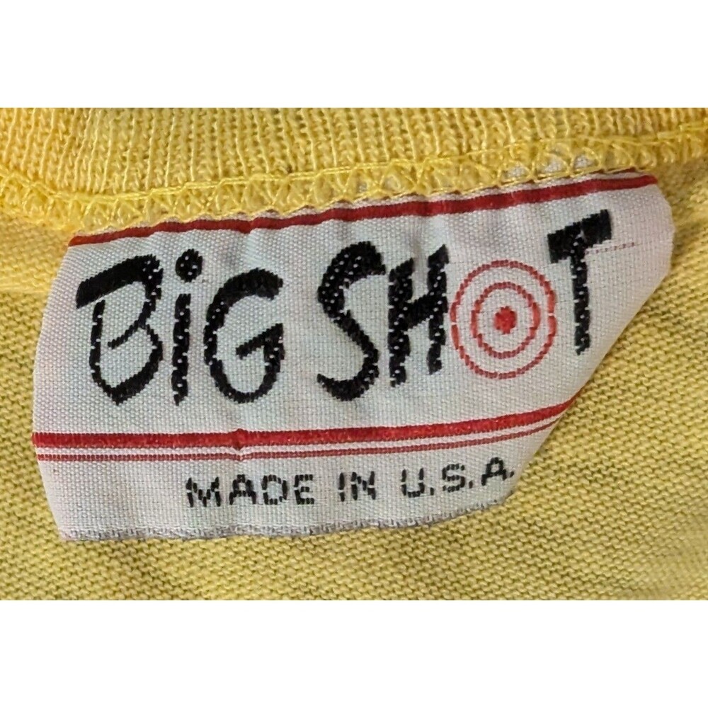 Vintage Big Shot Yellow Ringer Tank Top Small - Made in USA - Picture 5 of 7